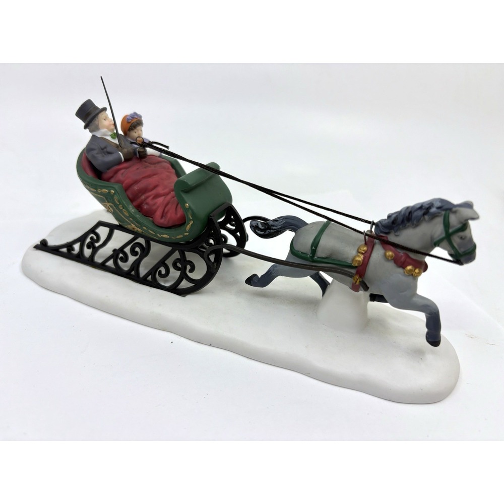 Dept 56 Heritage Village "Dashing Through The Snow" Christmas Village Sleigh